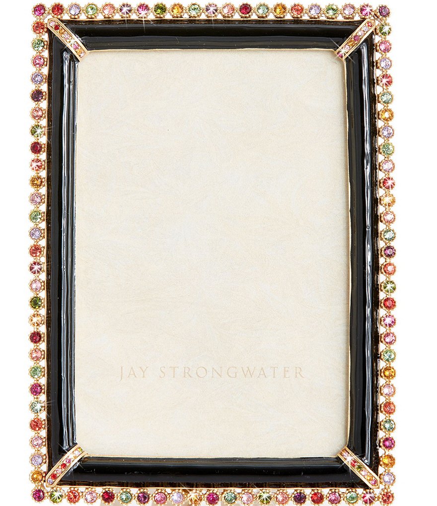 Jay Strongwater Lorraine Stone Edge Jeweled Picture Frame, 4