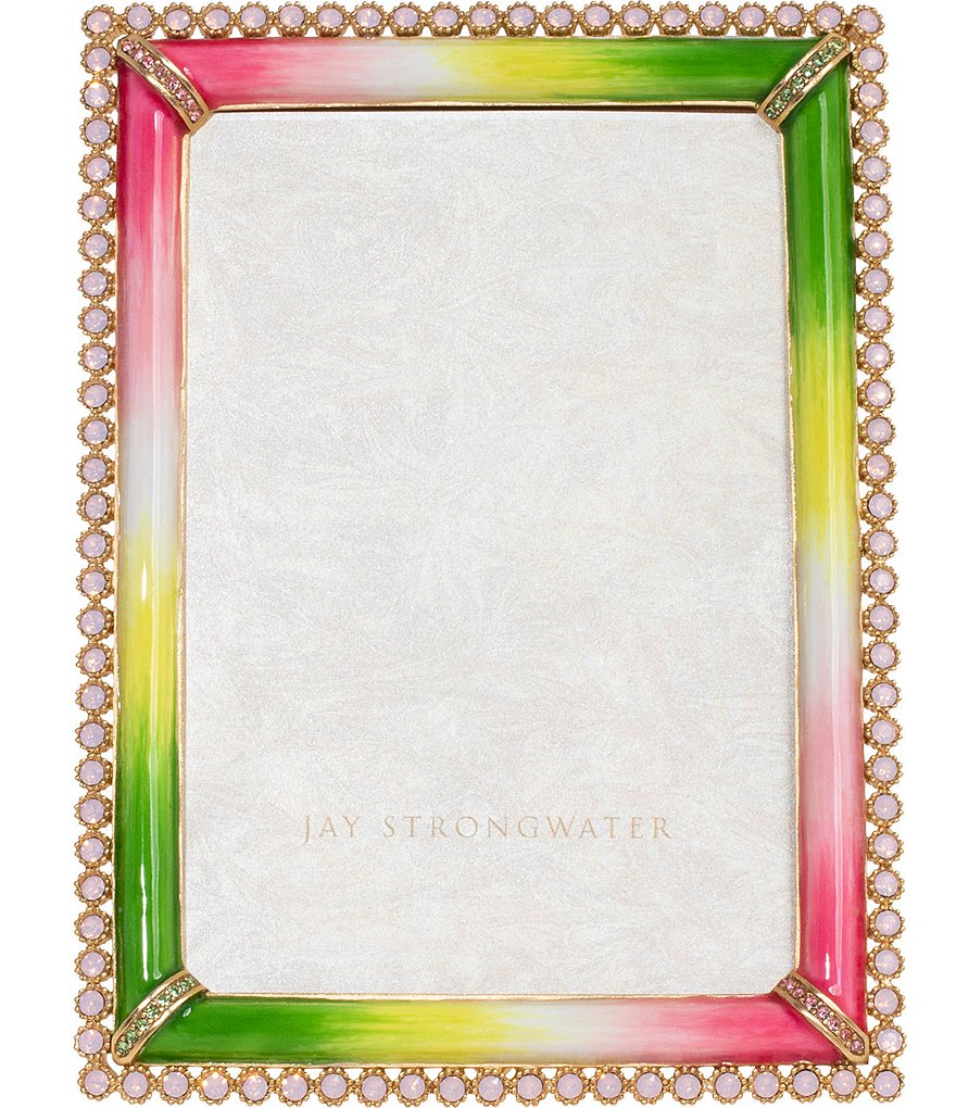 Jay Strongwater Lorraine Stone Edge Jeweled Picture Frame, 4 Jay Strongwater Lorraine Stone Edge Jeweled Picture Frame, 4