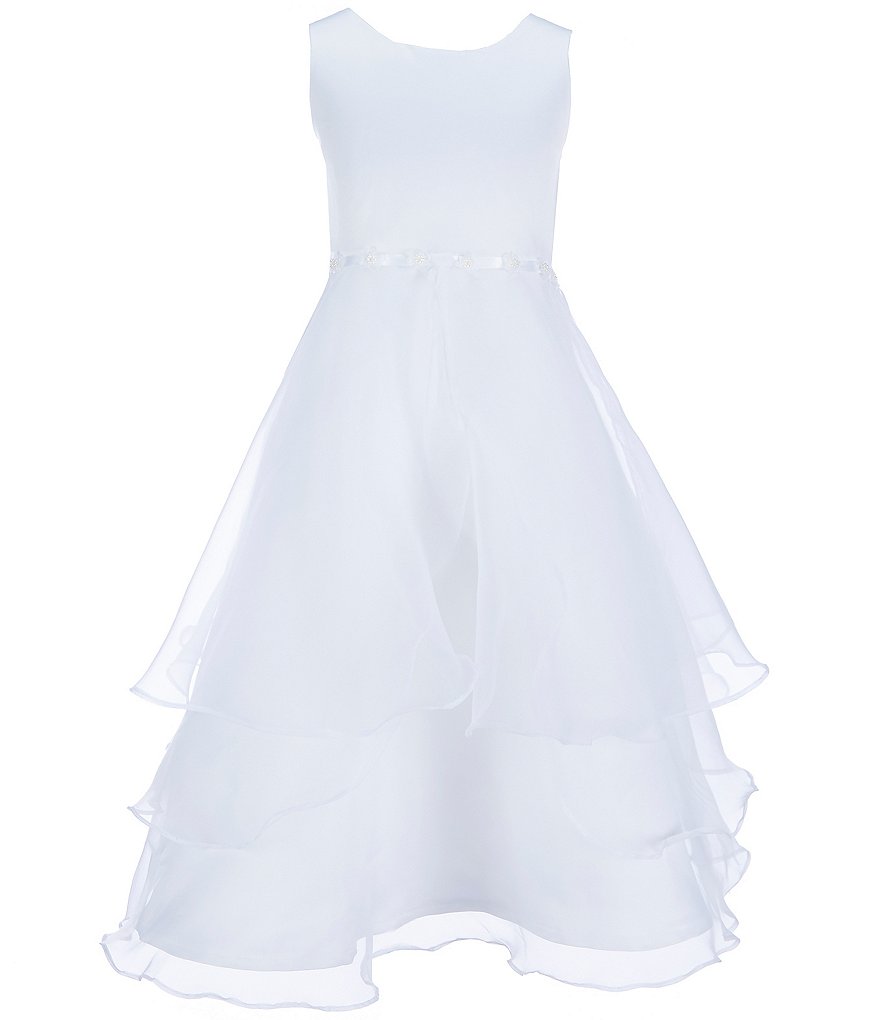 dillards girls white dress