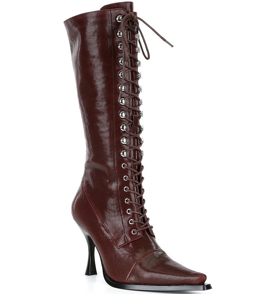 Jeffrey campbell knee high lace up boots online