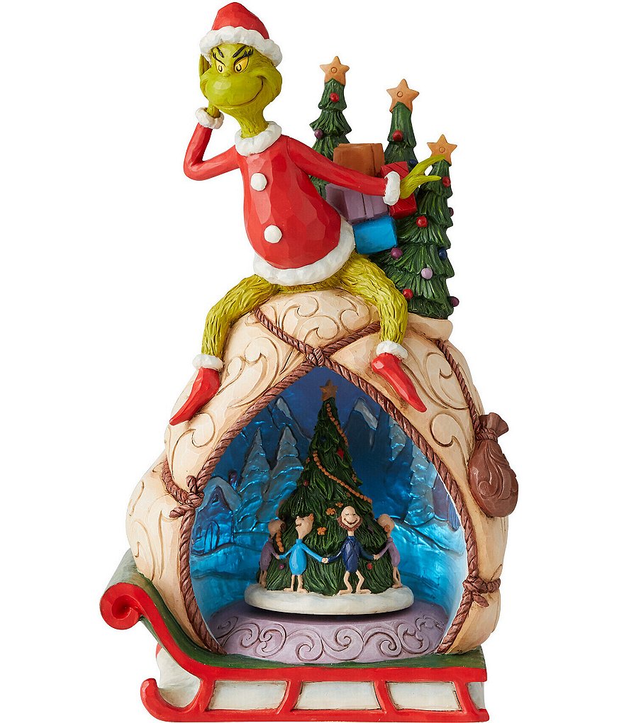 Jim Shore Grinch by Jim Shore Dr. Seuss Grinch with Lit Rotatable Scene ...