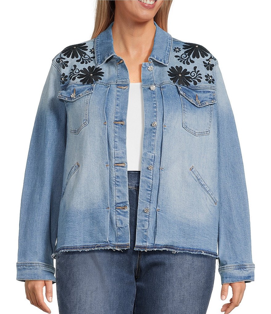 ジャケット・アウター Cord Embroidery Detail Denim Jacket Style & Co Women's Embroidery Denim Jacket, Macy's Exclusive