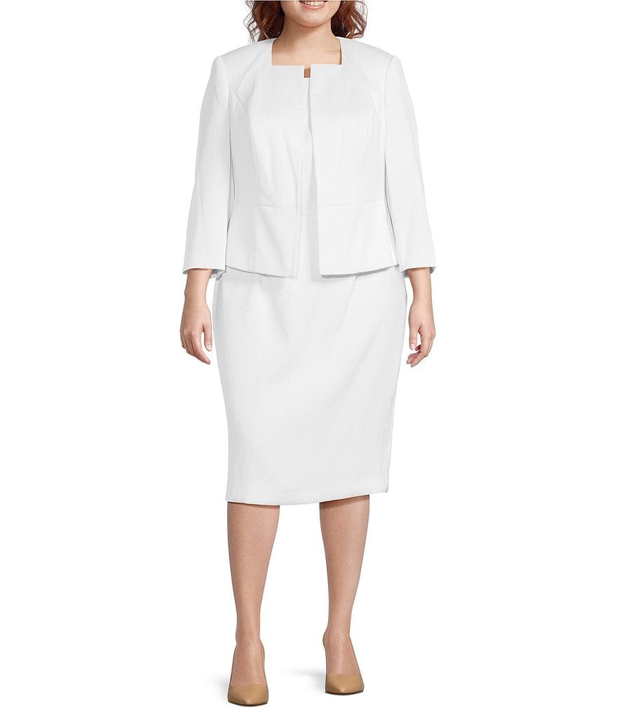 White skirt suit outlet plus size