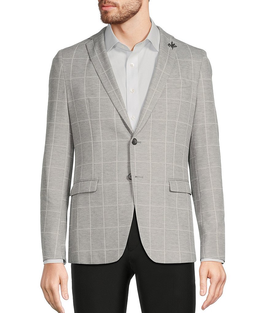 John Varvatos Slim Fit Windowpane Pattern Sport Coat | Dillard's