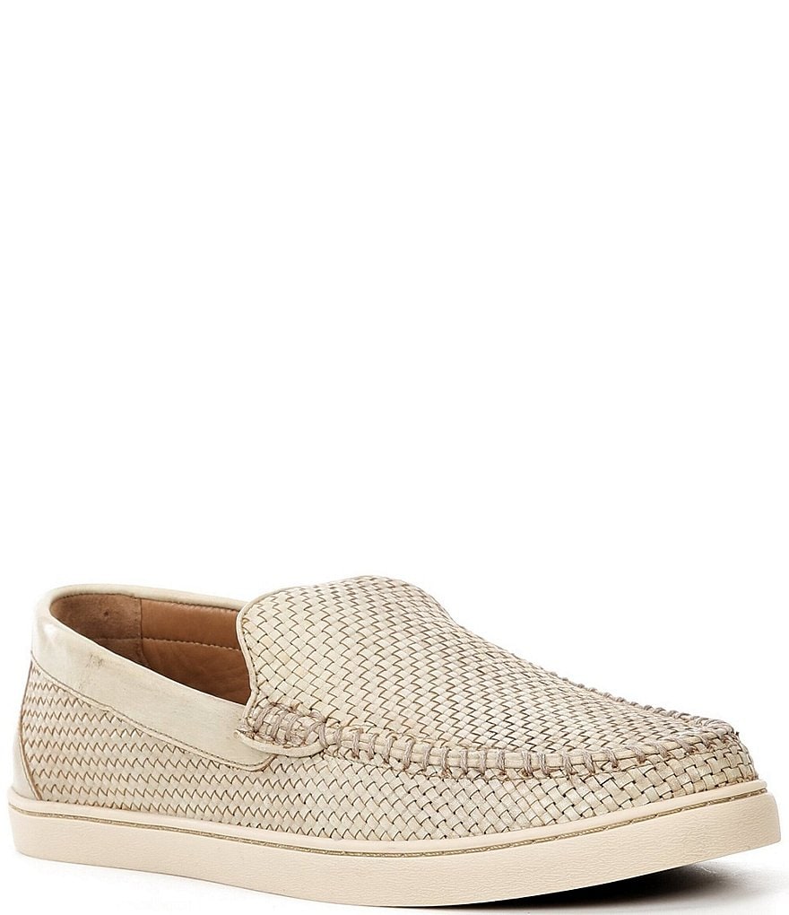 johnnie-O Cream Textured Slip-On Loafers Argentinian Suede Loafers | Johnnie-O · Johnnie-O main image 3