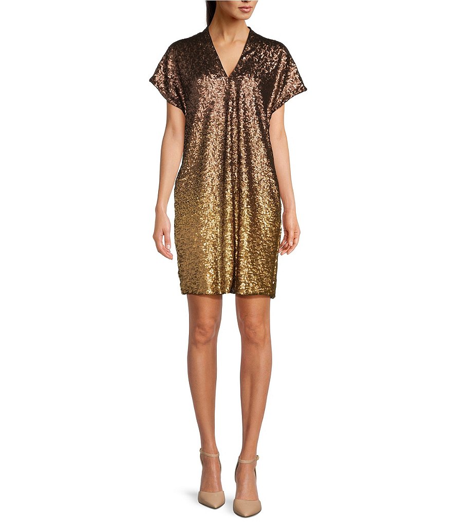 Alfani Women's V-Neck Sleeveless Button-Down Dress (4, Gold Sun)