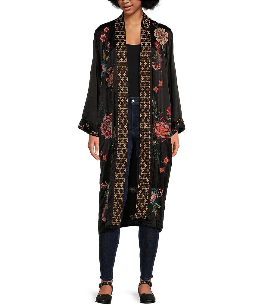 JOHNNY selling WAS - Laurelle Embroidered Cropped Kimono