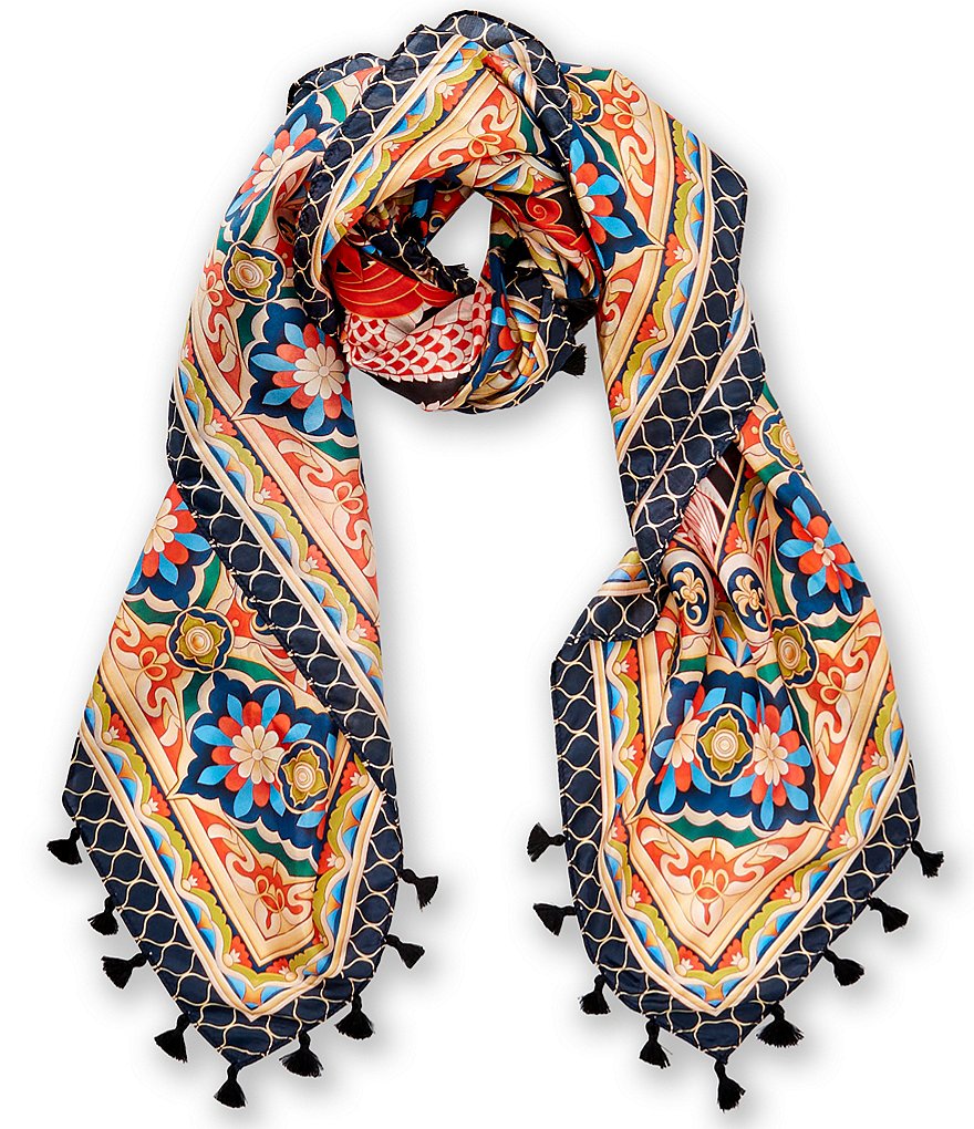 JOHNNY WAS Levi Print Silk Square Scarf | Dillard's