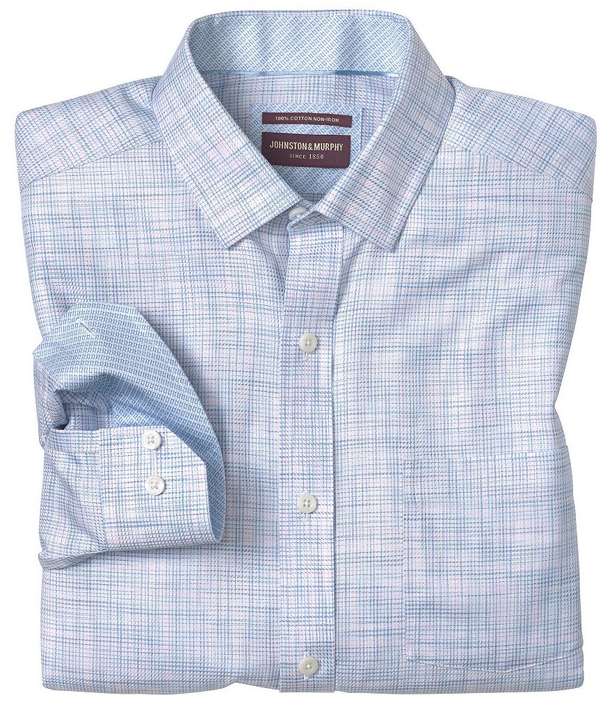 Johnston & Murphy Cross Hatch Long Sleeve Woven Shirt