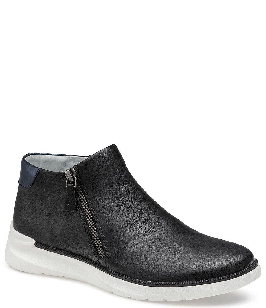 Johnston & Murphy Emery Leather Zip Sneaker Booties