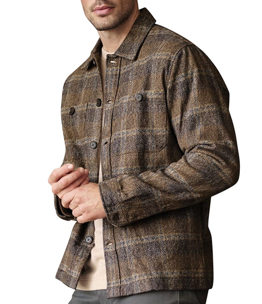 Johnston & Murphy Marled Plaid Shirt Jacket
