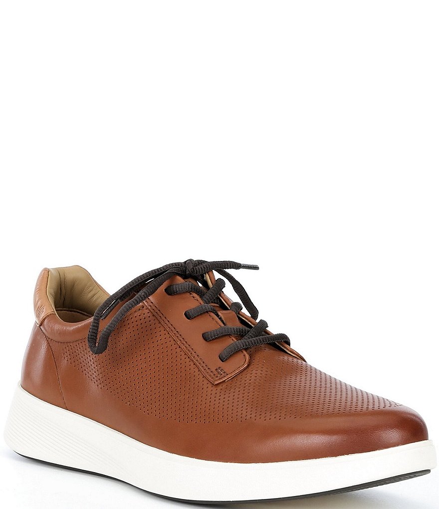 Johnston & Murphy Perforated Leather Lace-Up Sneakers - Brown Johnston & Murphy Men main image 4