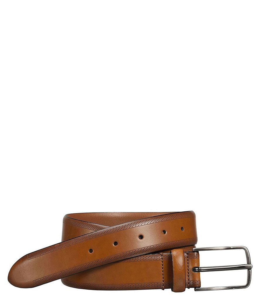 Johnston & Murphy Perfed-Edge Belt Tan Free Shipping | Clothing