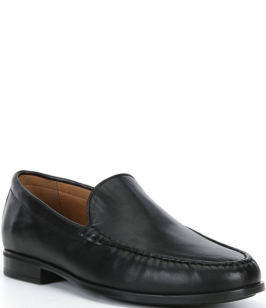 Johnson & Murphy Black Slip-On Leather Sheepskin Loafers Shoes S-472 Sz 8.5 Johnston & Murphy Baldwin Sheepskin Penny Loafer Black  main image 3