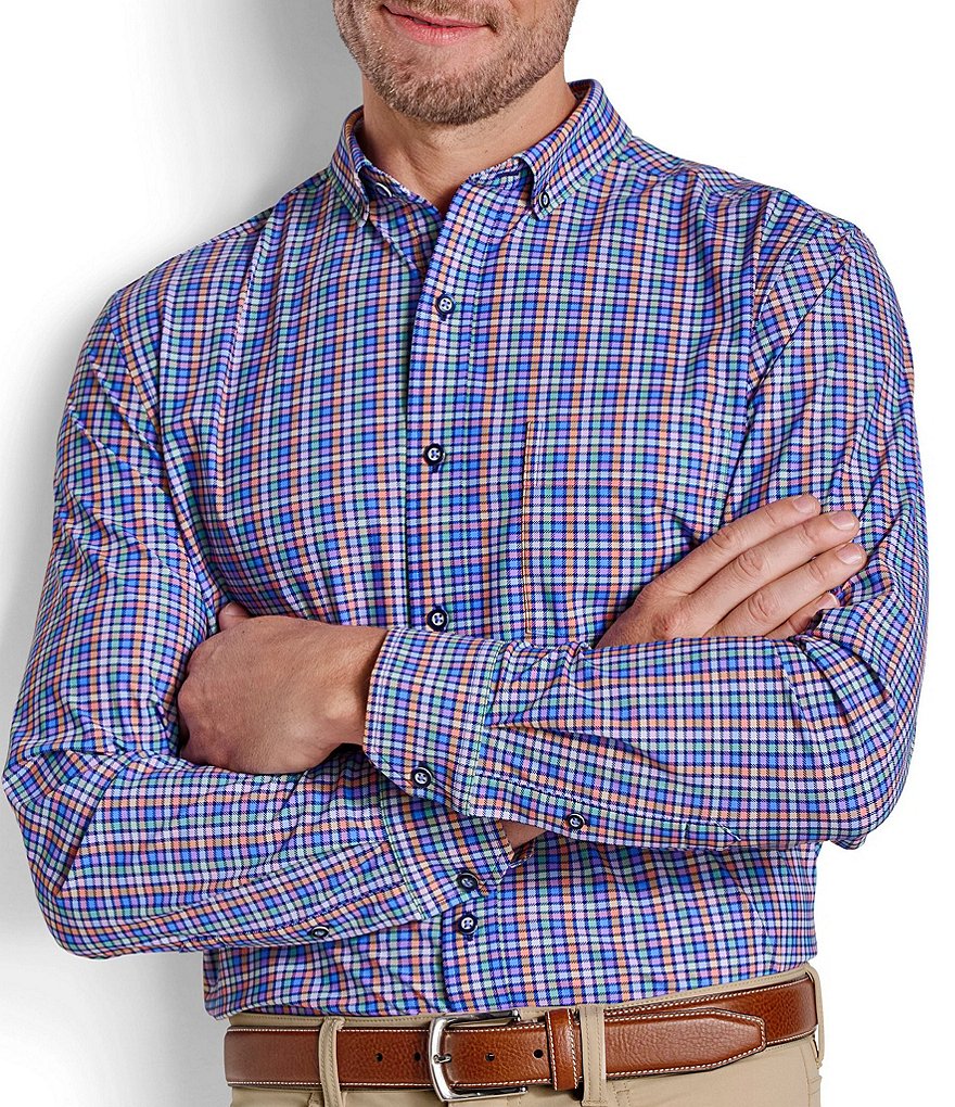 Johnston & Murphy Multi XC+ Motion Check Long Sleeve Woven Shirt