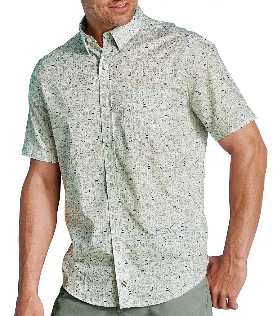 Johnston & Murphy Tee Time Print Short Sleeve Woven Shirt | Dillard's Johnston & Murphy Tee Time Print Short Sleeve Woven Shirt | Dillard's