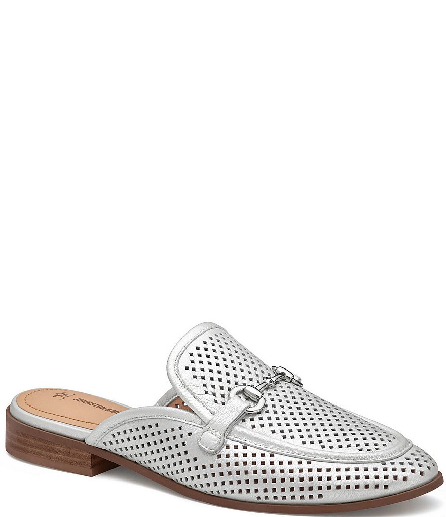 残8割★ペリスモンテカルロ/チュべルーズ アブソリュ Johnston & Murphy Women's Ali Perforated Bit Buckle Loafer Mules