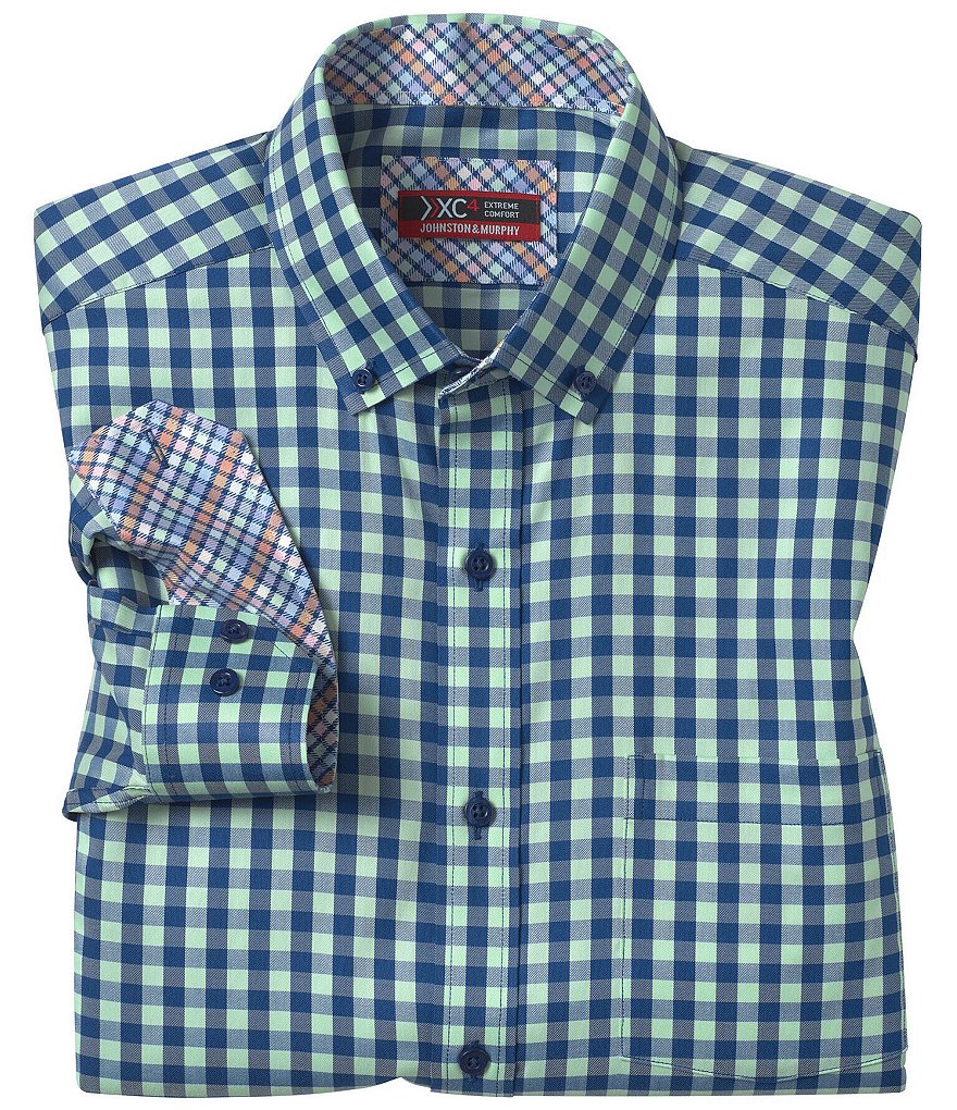 Johnston & Murphy XC4 Performance Stretch Two-Tone Gingham Long
