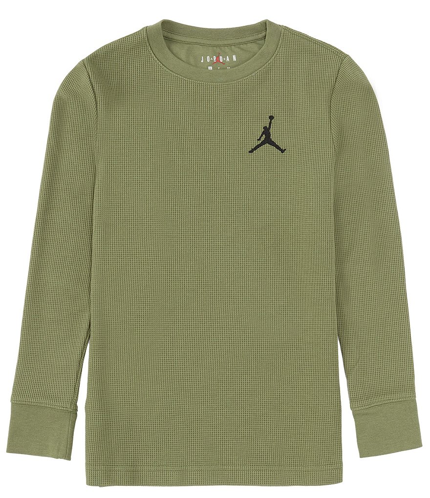 Jordan Big Boys 8-20 Long Sleeve Waffle-Knit T-Shirt