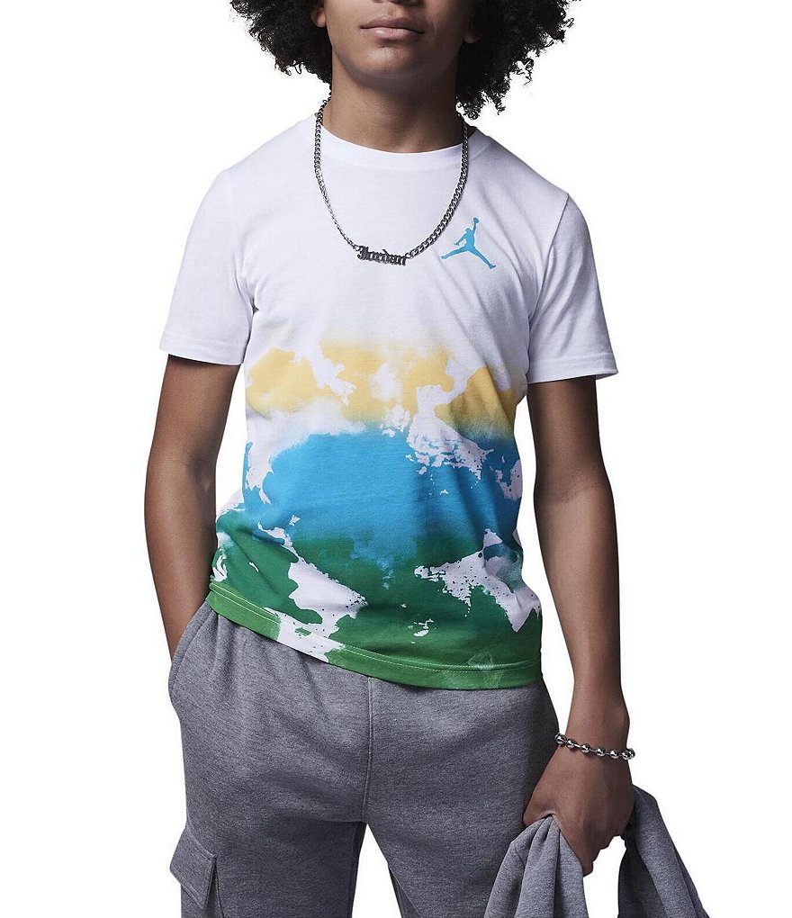 Jordan Boys' Watercolor Fade Up T-Shirt, Medium, Stealth
