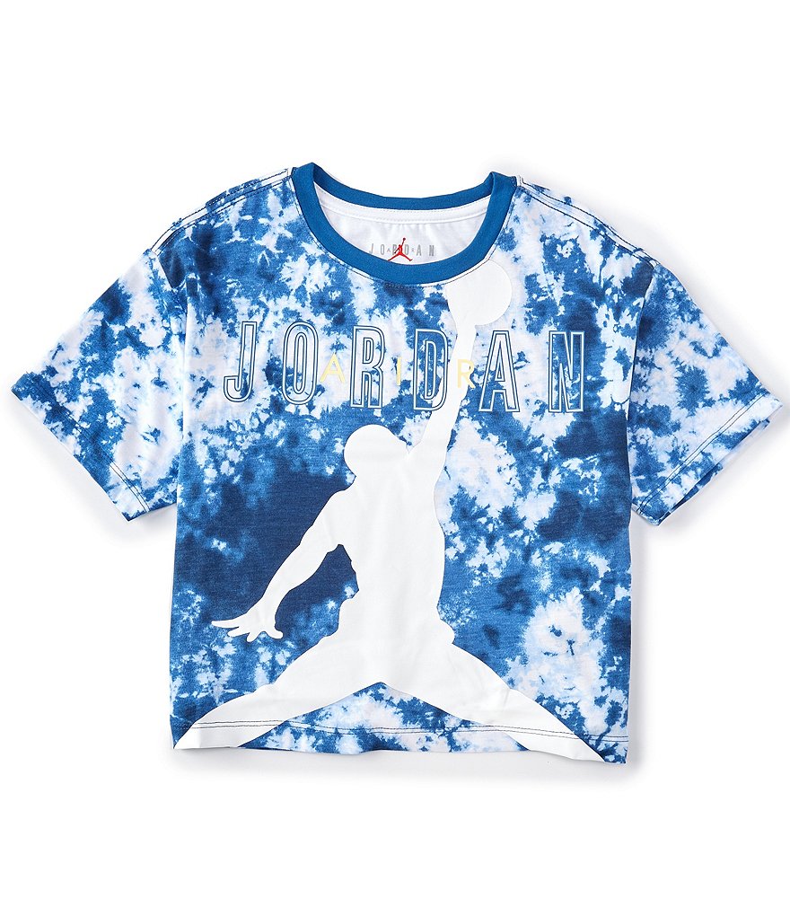 Buy Qiddo Sports Jersey for Girls, Kids Sportswear T-Shirts, Stylish Tie  Dye Round Neck Half Sleeve Tees (6-7 Years, White-Blue) at