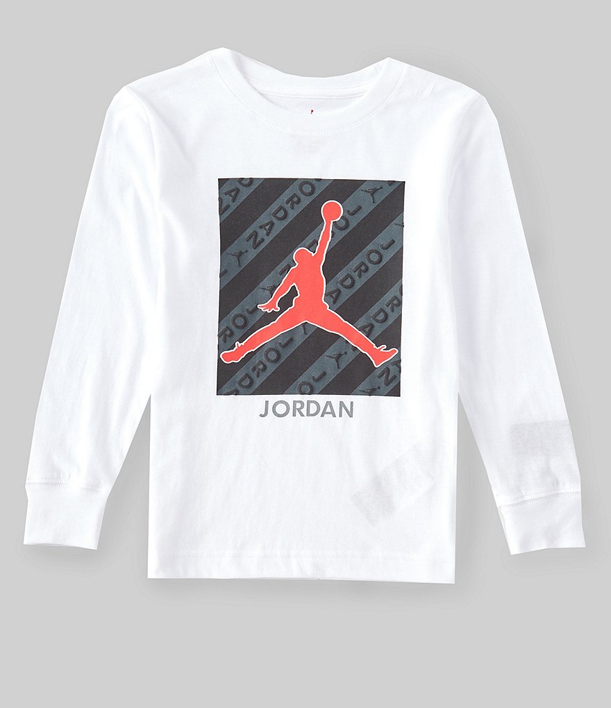 Jordan Little Boys 2t-7 Long-sleeve Modern Box Jumpman Graphic Tee 