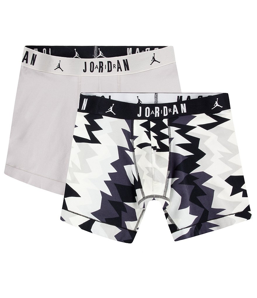 Jordan Printed And Solid Boxer Briefs 2 Pack