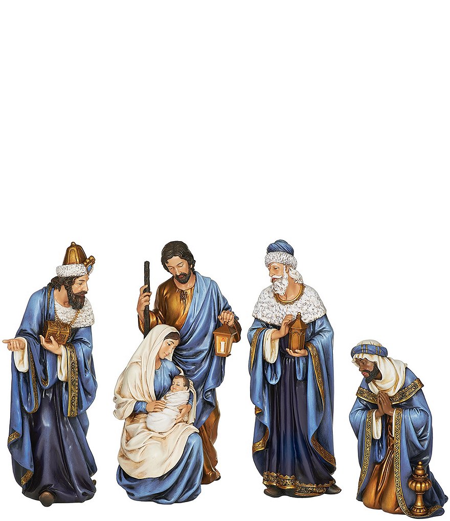 Joseph's Studio By Roman Blue And Gold 4-piece Nativity Set 