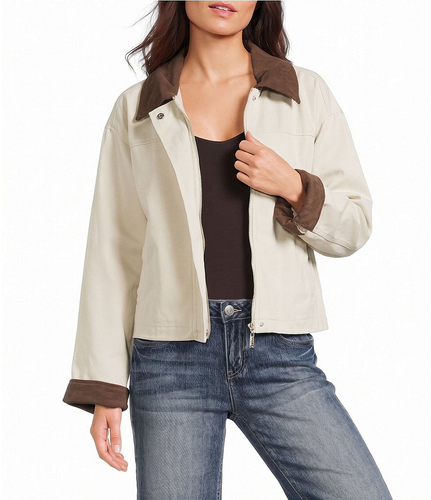Jou Jou Corduroy Collared Barn Jacket