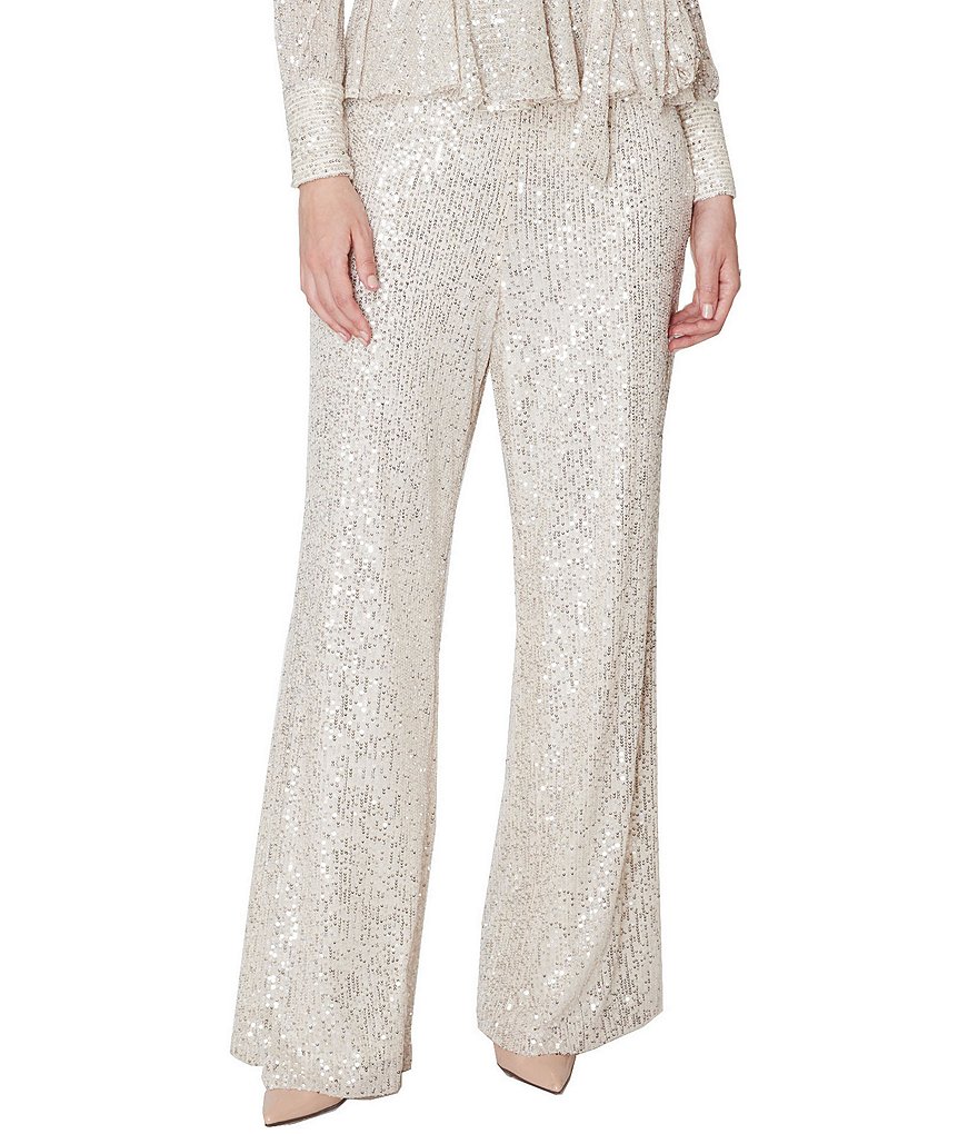 Julia Jordan Stretch Sequin Straight Leg Pant | Dillard's