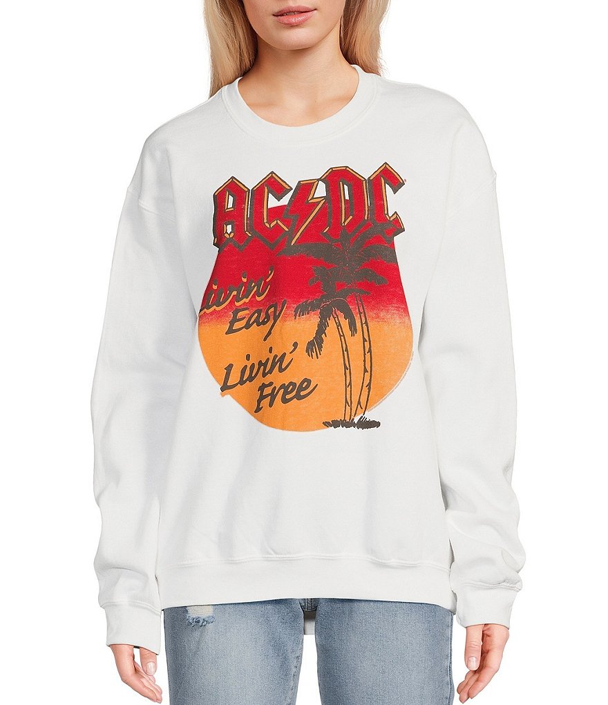 Junk Food Crewneck ACDC Fleece Sweatshirt | Dillard's
