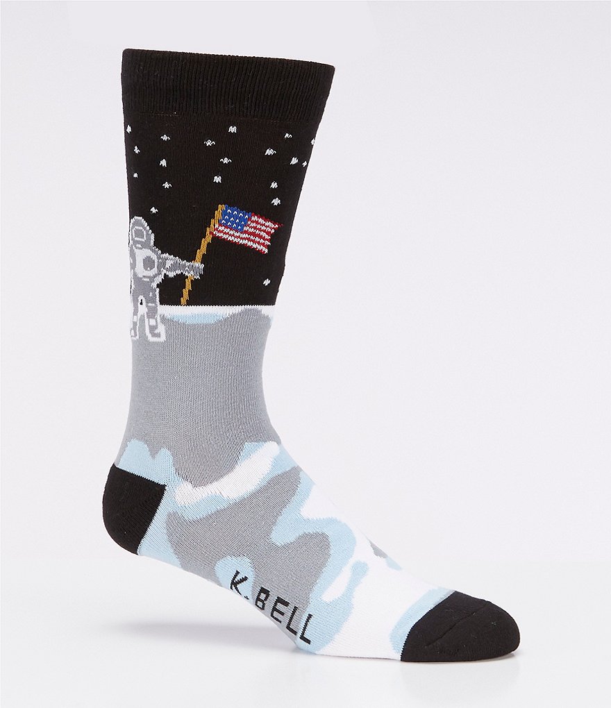 K. Bell Novelty Man On The Moon Crew Socks Dillard's