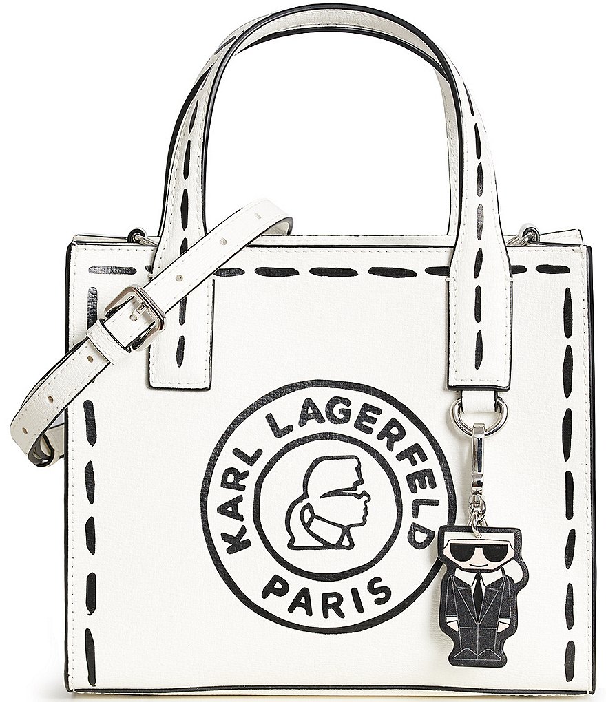 Karl Lagerfeld Paris Nouveau Leather Small Tote Bag - Black Cameo