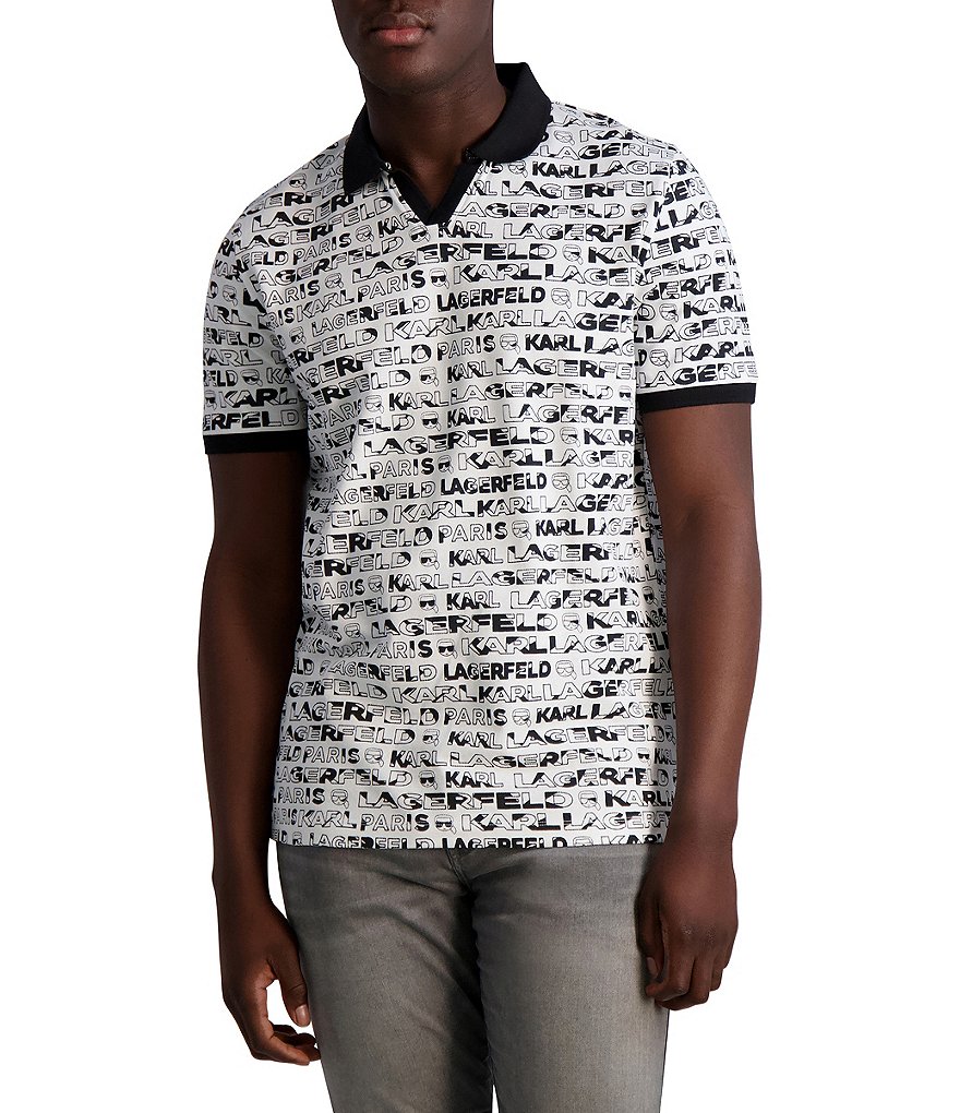Karl Lagerfeld Paris Johnny Collar Short-Sleeve Polo Shirt | Dillard's