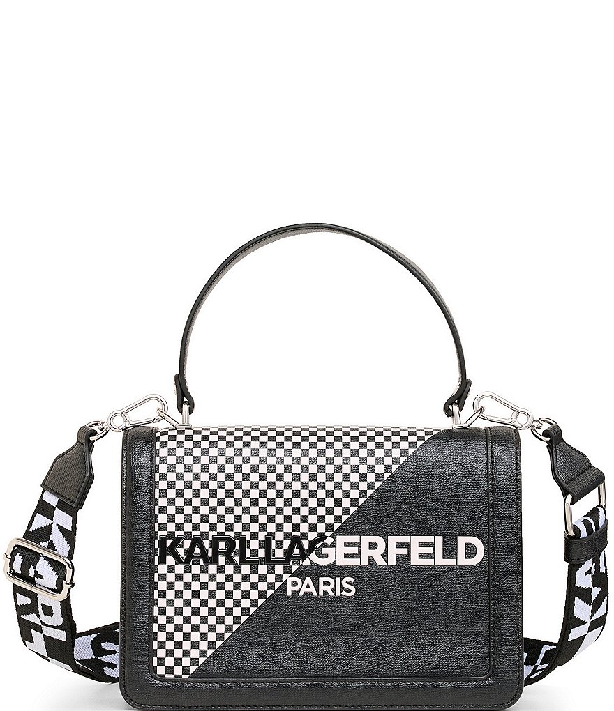 Karl Lagerfeld Paris LH2E45BU Adele Mini Satchel Crossbody hotsell In BLACK/WHITE