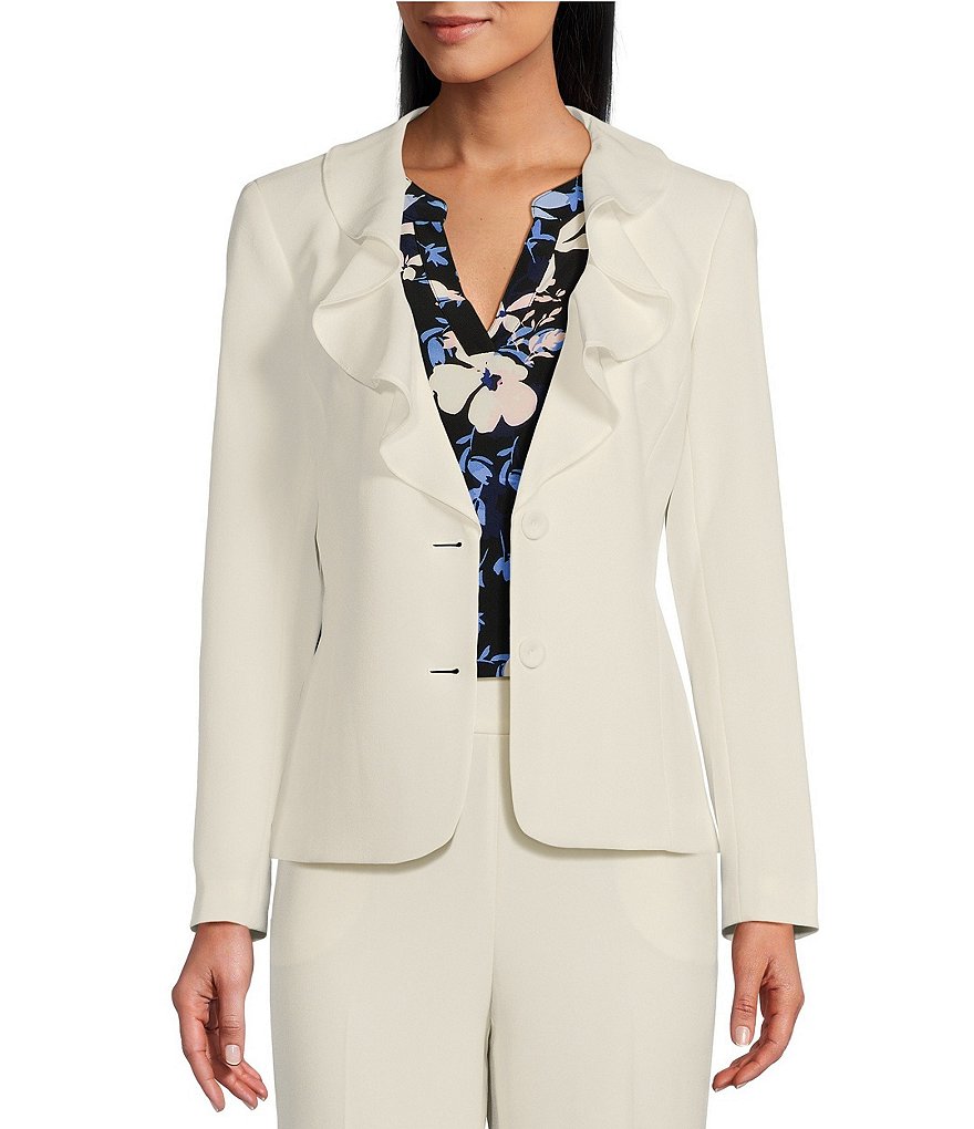 Kasper Women's Stretch Crepe One Button Jacket, Vanilla Ice, 4 : :  Clothing, Shoes & Accessories