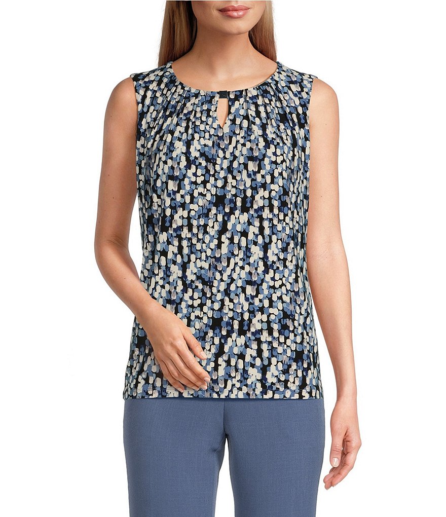 Kasper Keyhole Charmeuse Sleeveless Blouse - Macy's