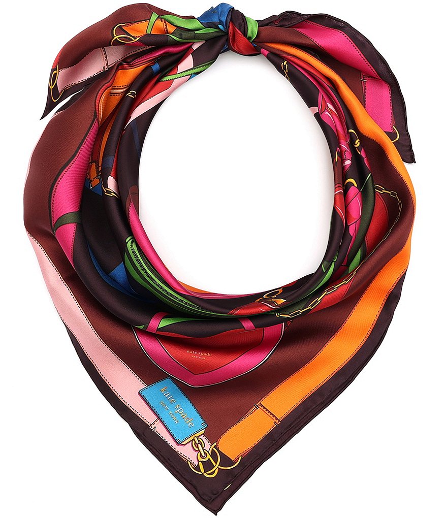 大特価!! kate spade Dillard's | Scarf Square Silk Print Bag york new 財布・ケース・小物入れ