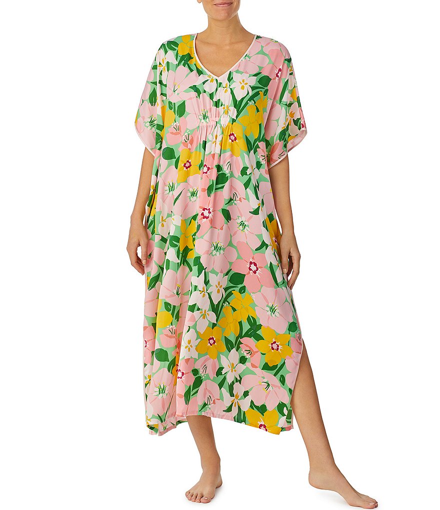 Kate Spade New York Cap Sleeve V-Neck Floral Fit & Flare Dress