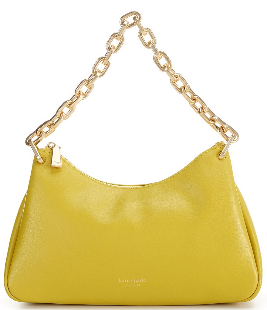 Kate Spade Madison Flap Crossbody Bag Yellow Leather Chain
