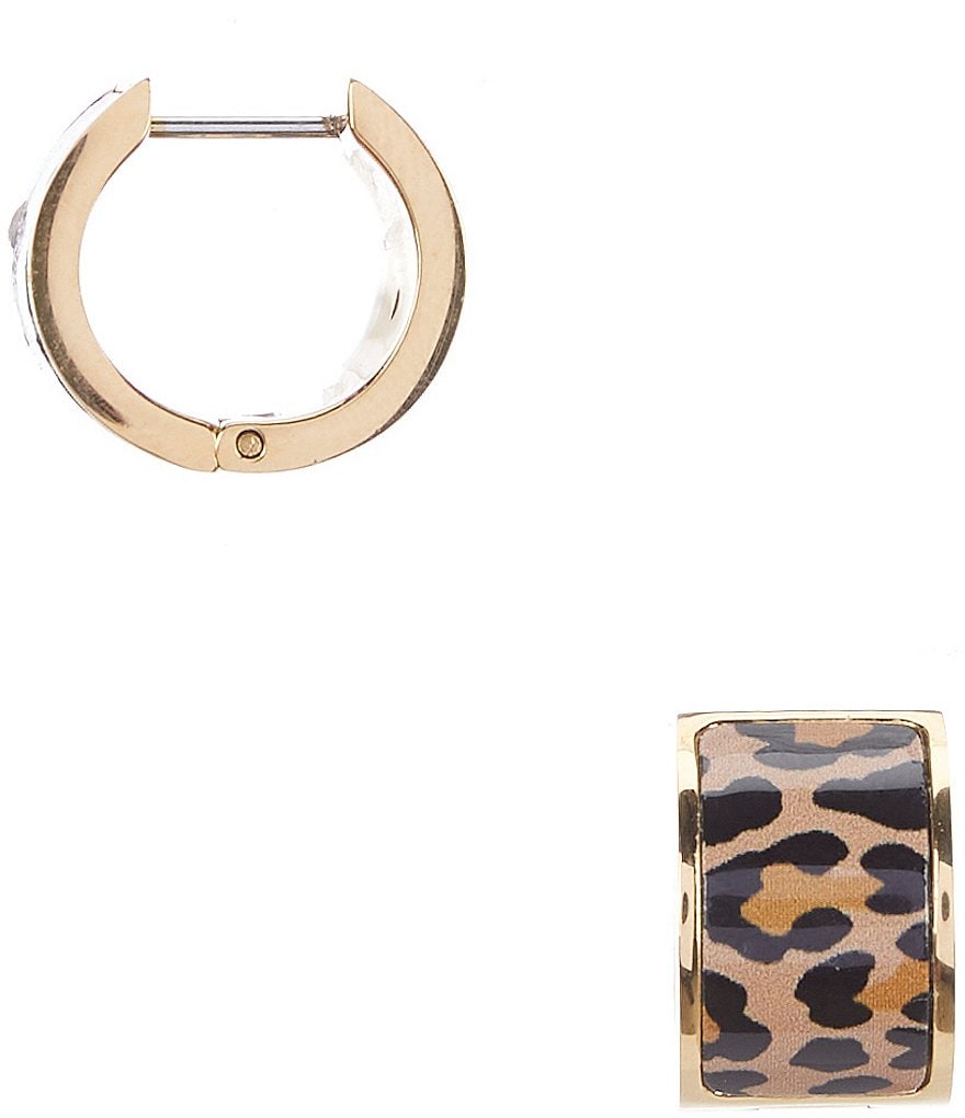 kate spade new york Leopard Huggie Hoop Earrings | Dillard's