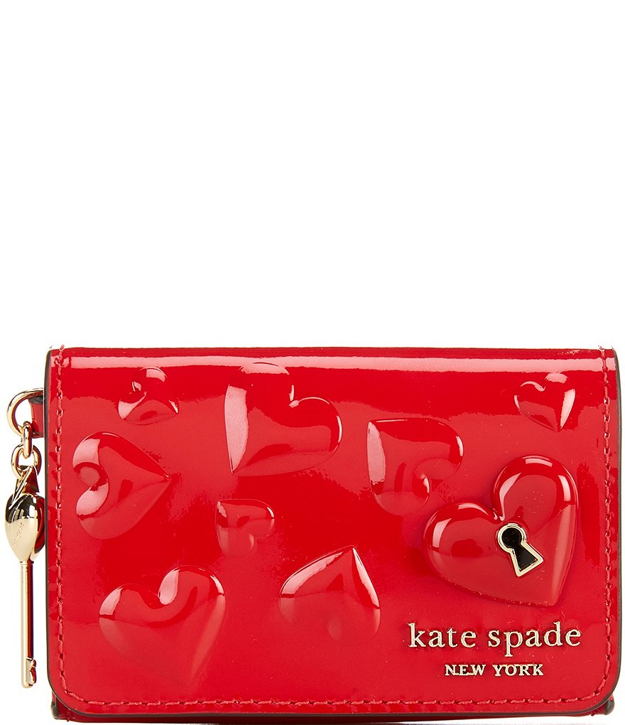 【kate spade new york】Key To My Heart ハート柄★ kate spade new york Key To My Heart Embossed Patent Leather