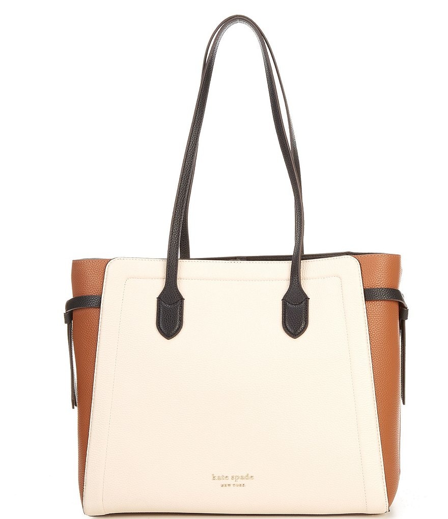 Kate Spade New York Knott Large Color Block Leather Tote - Allspice Cake/Gold
