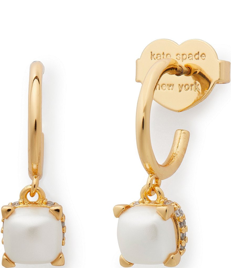 Kate spade deals pearl hoop earrings