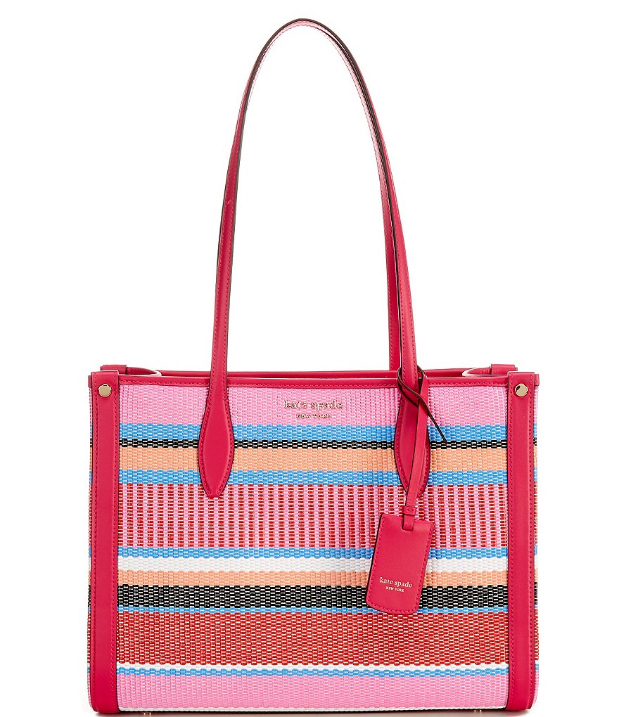 kate spade new york Medium Striped Woven Straw Tote Bag | Dillard's