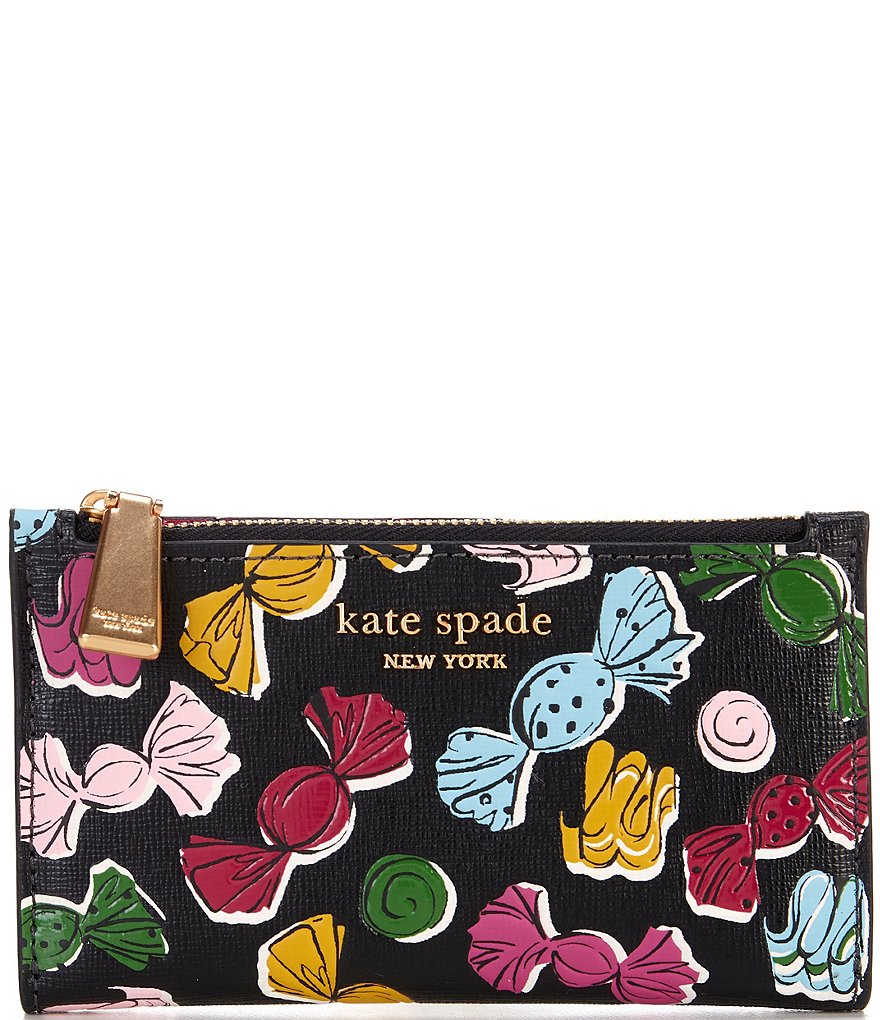 kate spade new york flower bifold wallet w/ wristlet strap