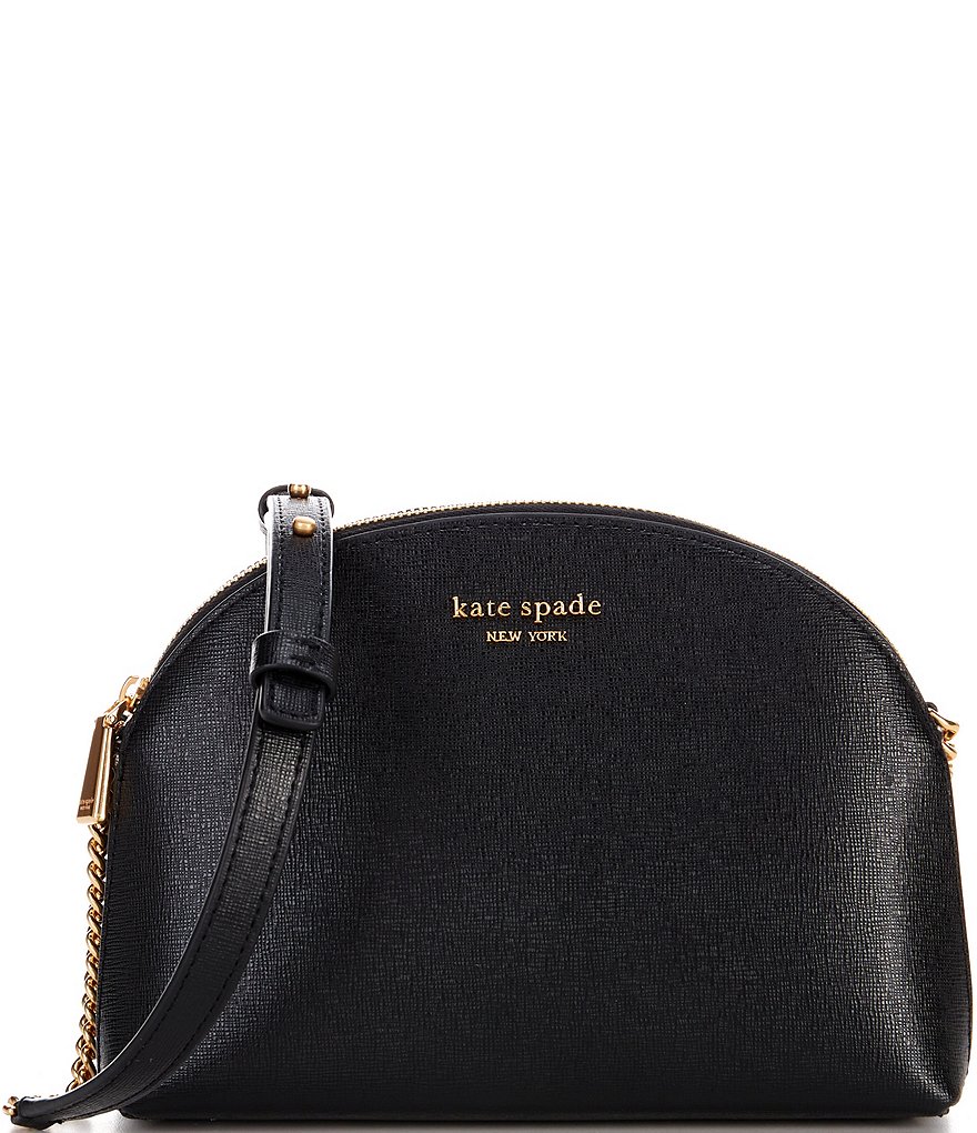 Kate Spade New York Morgan Saffiano Leather Double Zip Dome Crossbody Black