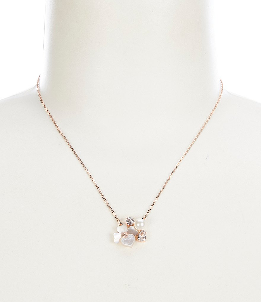 kate spade new york Precious Pansy Cluster Short Pendant Necklace ...