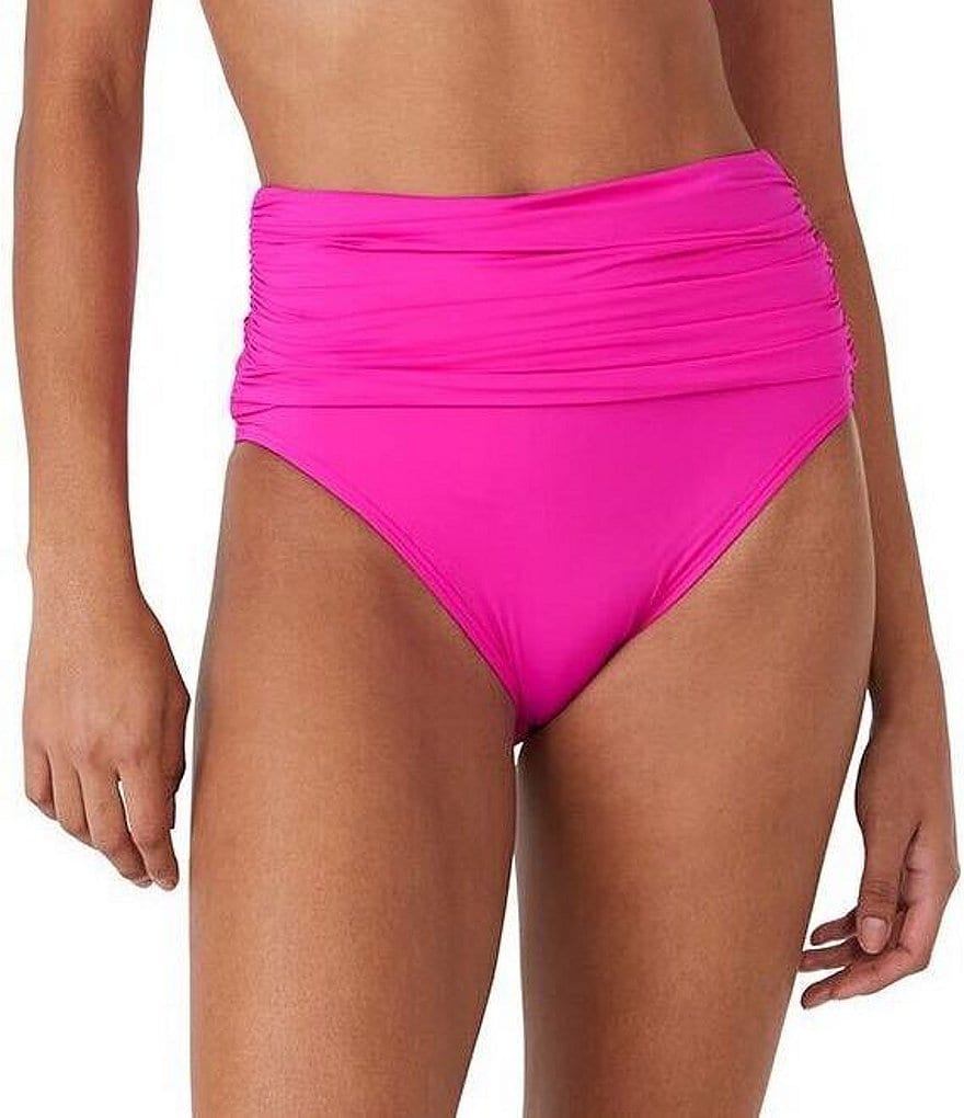 kate spade new york Solid Ruched High Waited Full Coverage Swim Bottom