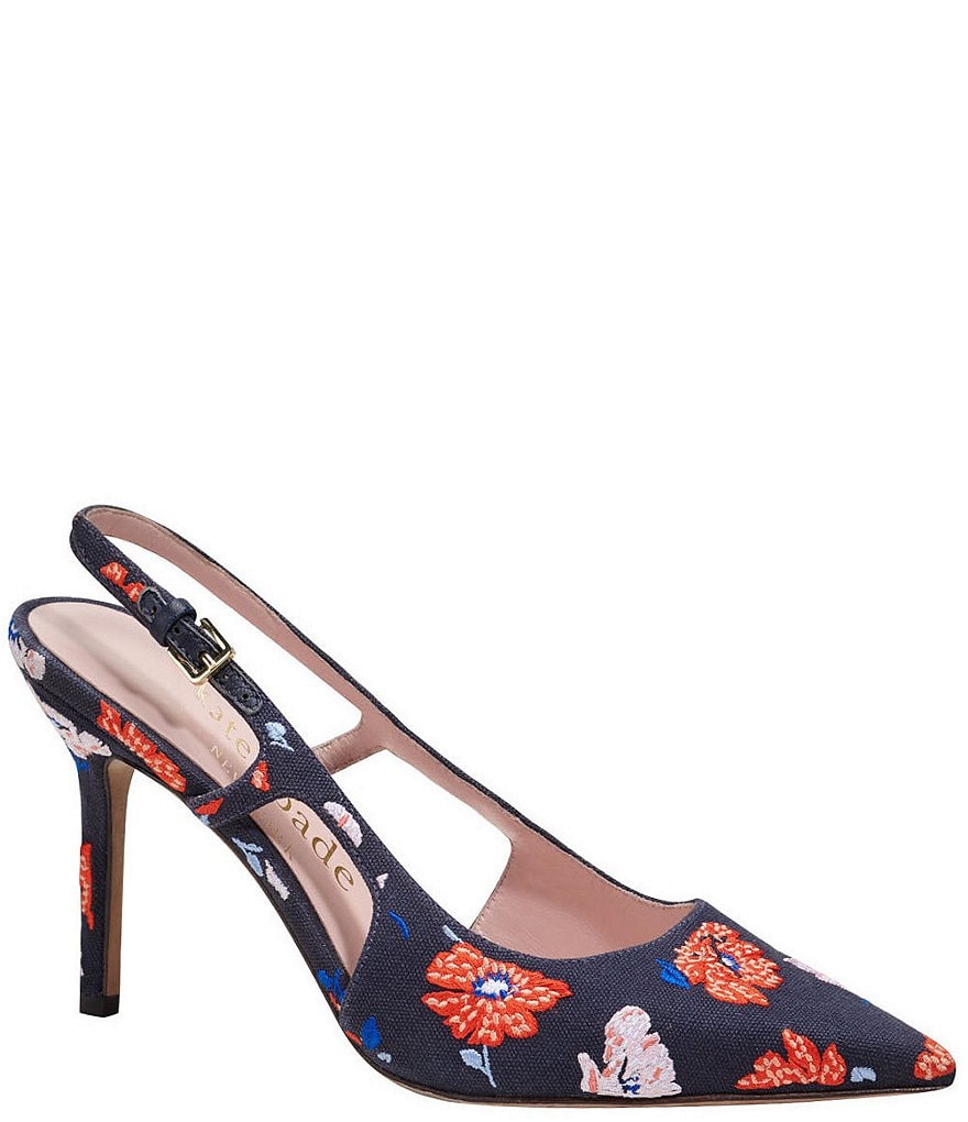 kate spade new york Valerie Floral Embroidered Slingback Pumps | Dillard's